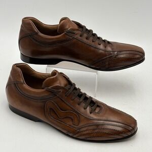 Botticelli Italy Brown Leather Designer Oxfords US 9.5 EU 42.5 Men's